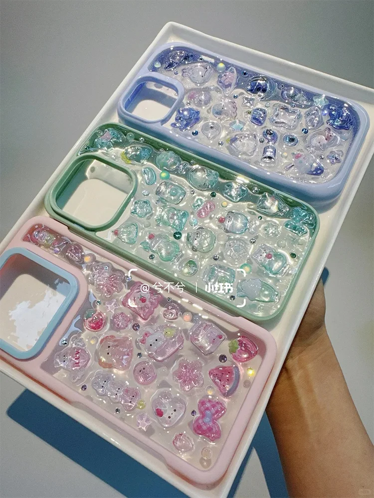 

Наклейки 3D-кристаллы для iPhone 15-17, прозрачные, для самостоятельного оформления, цветные, с рифлением, декоративные, для чашек, блокнотов