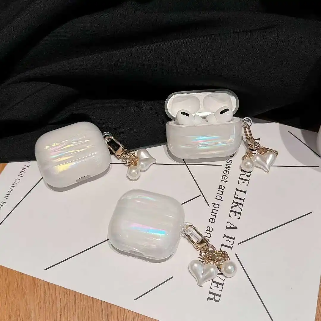 Pink Shell Symphony Butterfly per AirPods 1 2 3 4 Custodia per auricolari per AirPods Pro3 2025 New Pro 2 Custodia protettiva senza fili