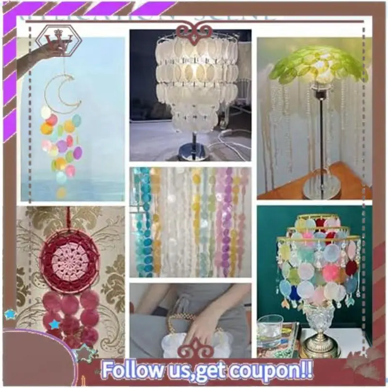 (New)-2Set 2Inch Round Sliced Capiz Shell Disc Sea Shell Coin Bead Connector With 1.5Mm Dual Holes For Crafting