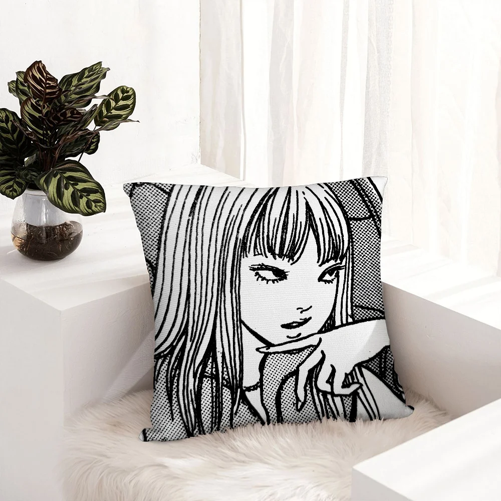 

Junji Ito T-Tomie Pillow Case Plush Fabric Soft Pillowcase Double Sided Print Sofa Cushion Cover Throw Pillow Covers