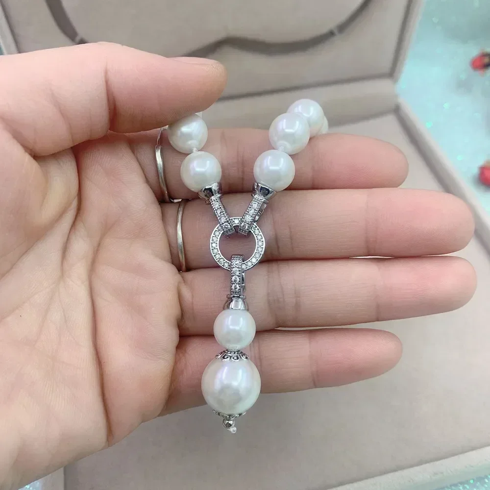 Fashion Sweater Chain Elegant Pearl Necklace Pendant for Women Girl Gift Charm Choker Hombre Chain Clothing Accessories Jewelry