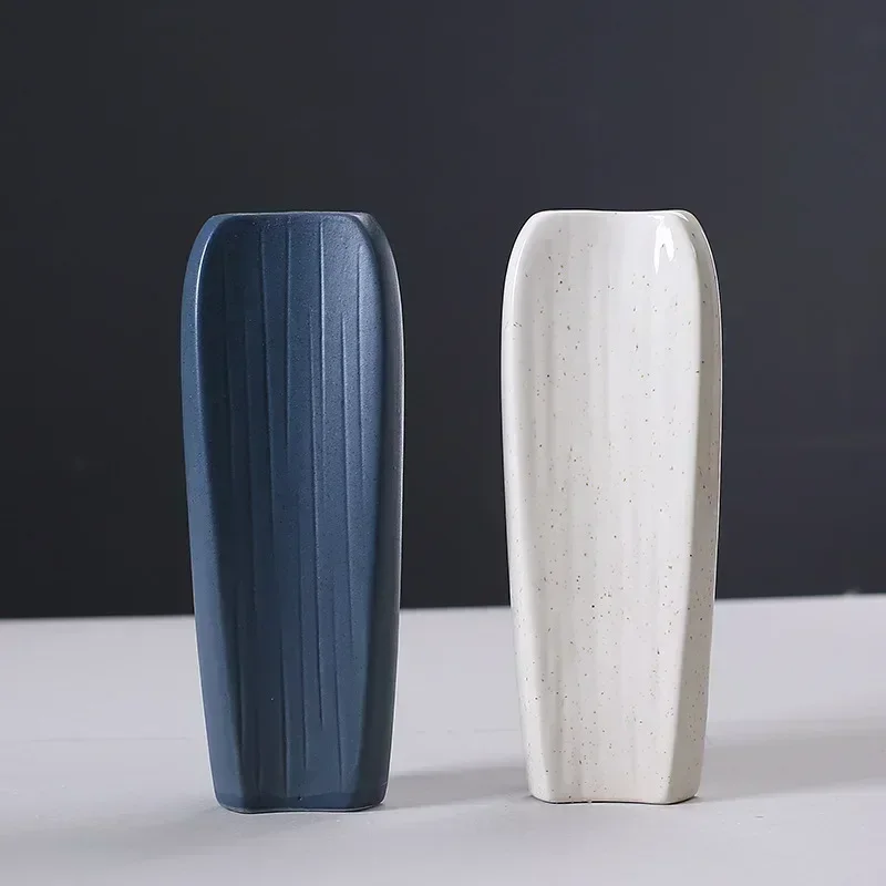 Nordic Style Simple Retro Plain Embryo Ceramic Vase Ornament Entrance Living Room Bedroom Desktop Dining Table Home Decoration