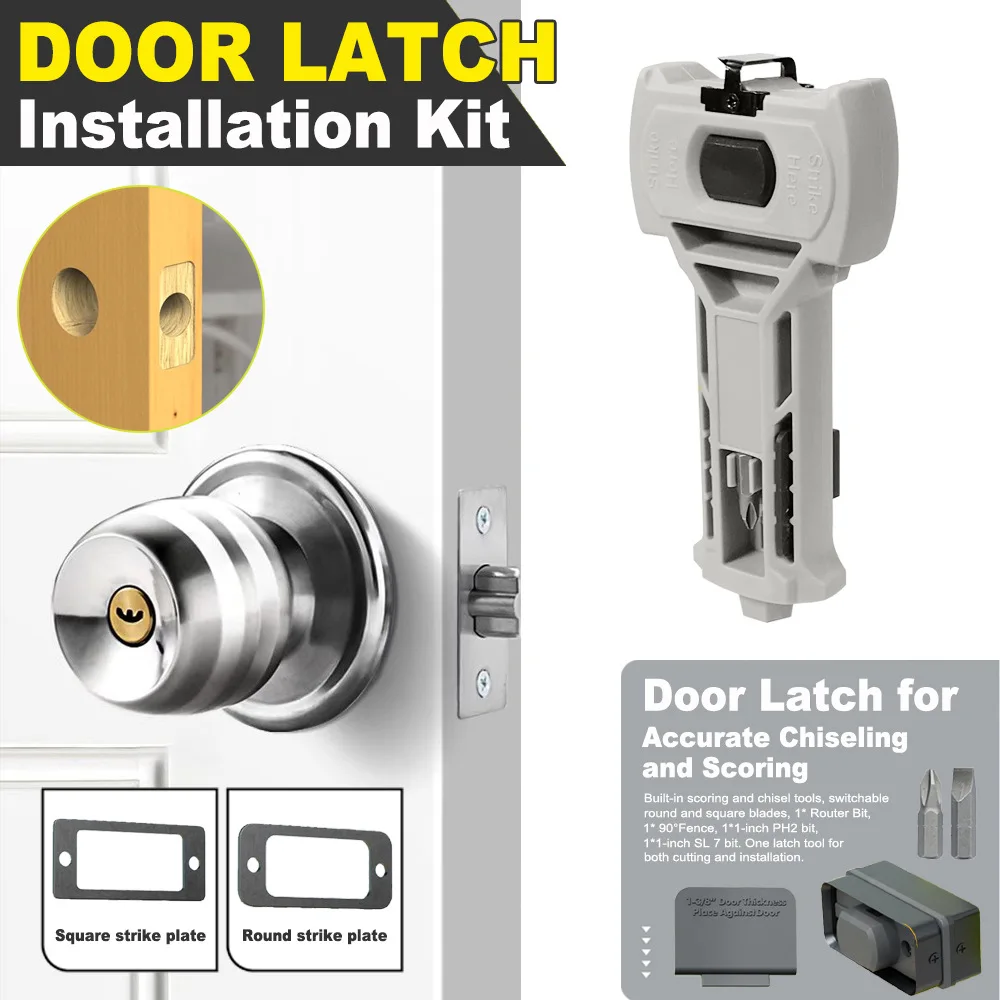 Door Latch Mortise Strike Tool | Chisel-Free Lock Installation Kit