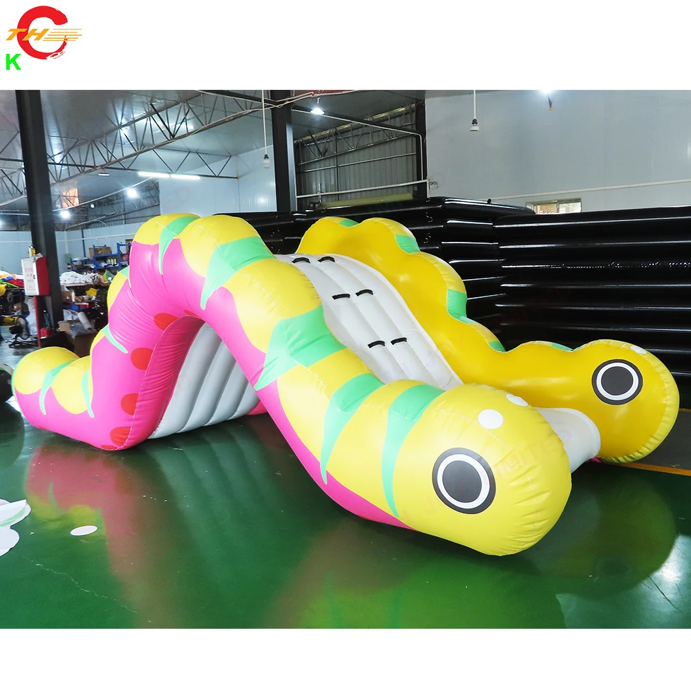 

Free Shipping Caterpillar Inflatable Slide Float on Pool Air Tight Bouncy Slides for Sale