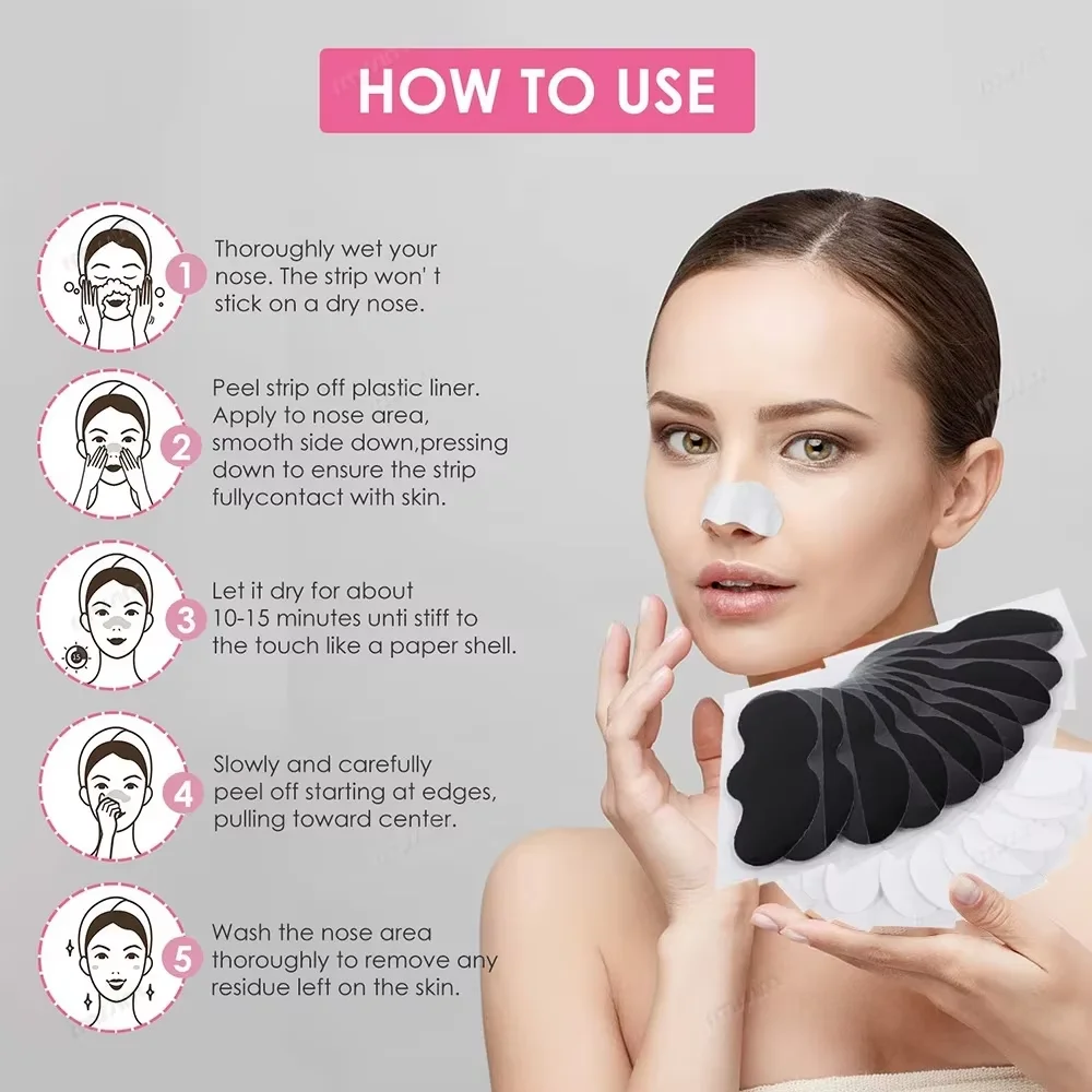 15PCS Premium Bamboo Charcoal Blackhead Removal Nose Pore Strips, Nasal patch Exfoliating Beauty Deep Cleansing Nose Care Patch