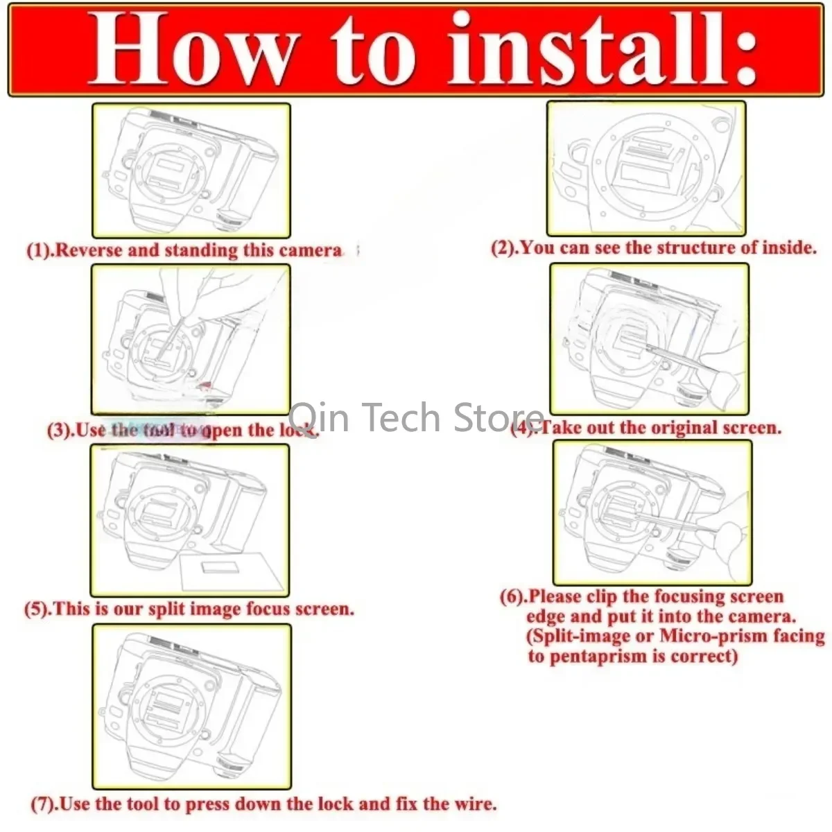 Pantalla de enfoque de imagen dividida individual de 180 grados para Nikon D7000 D7100 D7200 D80 D90 D200 D300 D300S reemplazar estudio de cámara
