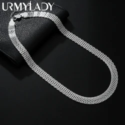 URMYLADY 925 Sterling Silver Simple 3mm Rope Chain 16-30 Inch Necklace For Man Women Fashion Party Wedding Gift Jewelry