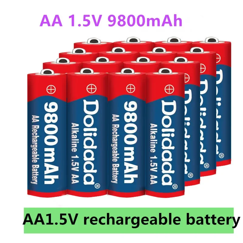 2-16pcs New Tag AA battery 9800 mah rechargeable battery AA 1.5 V Rechargeable New Alcalinas drummey + Free Delivery