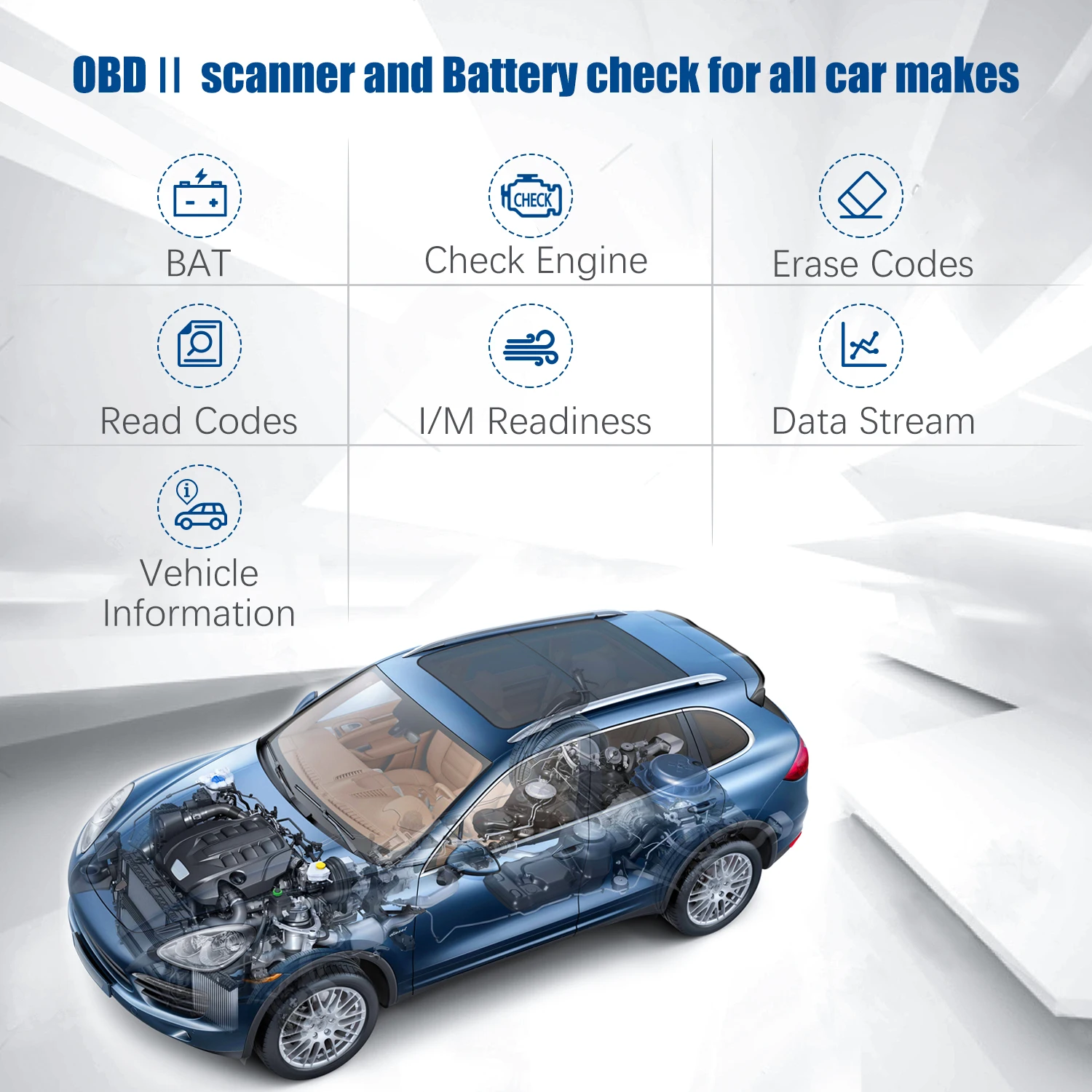 ANCEL BM500 OBD2 Scanner for BMW E93 E65 Car Diagnostic Tool Airbag EPB SAS TPMS Reset Battery Tester OBD Automotive Scanner