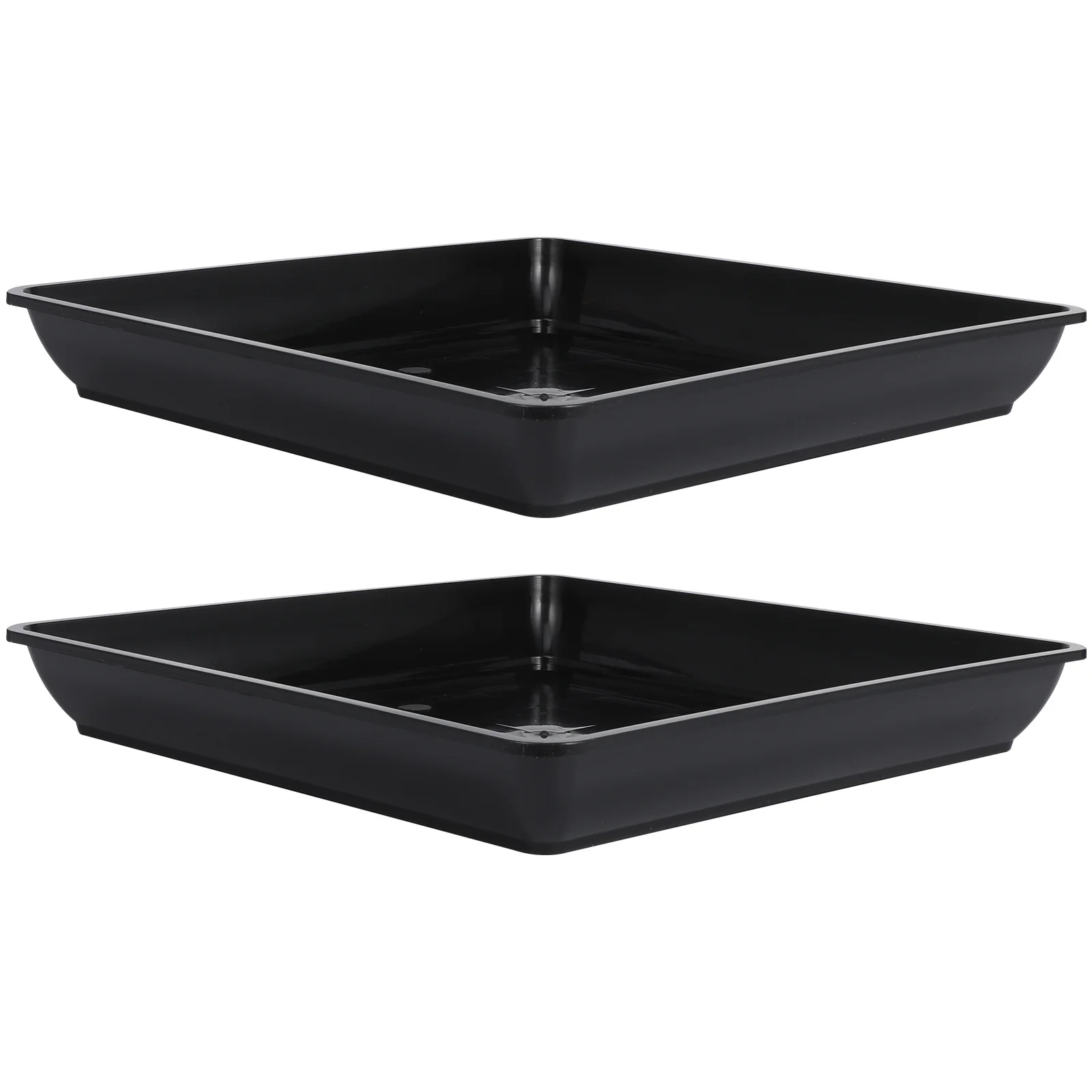 

2Pcs Plant Saucer Plastic Planter Drip Tray Square Flower Pot Tray Durable Indoor Outdoor Plastic Trays for Plants