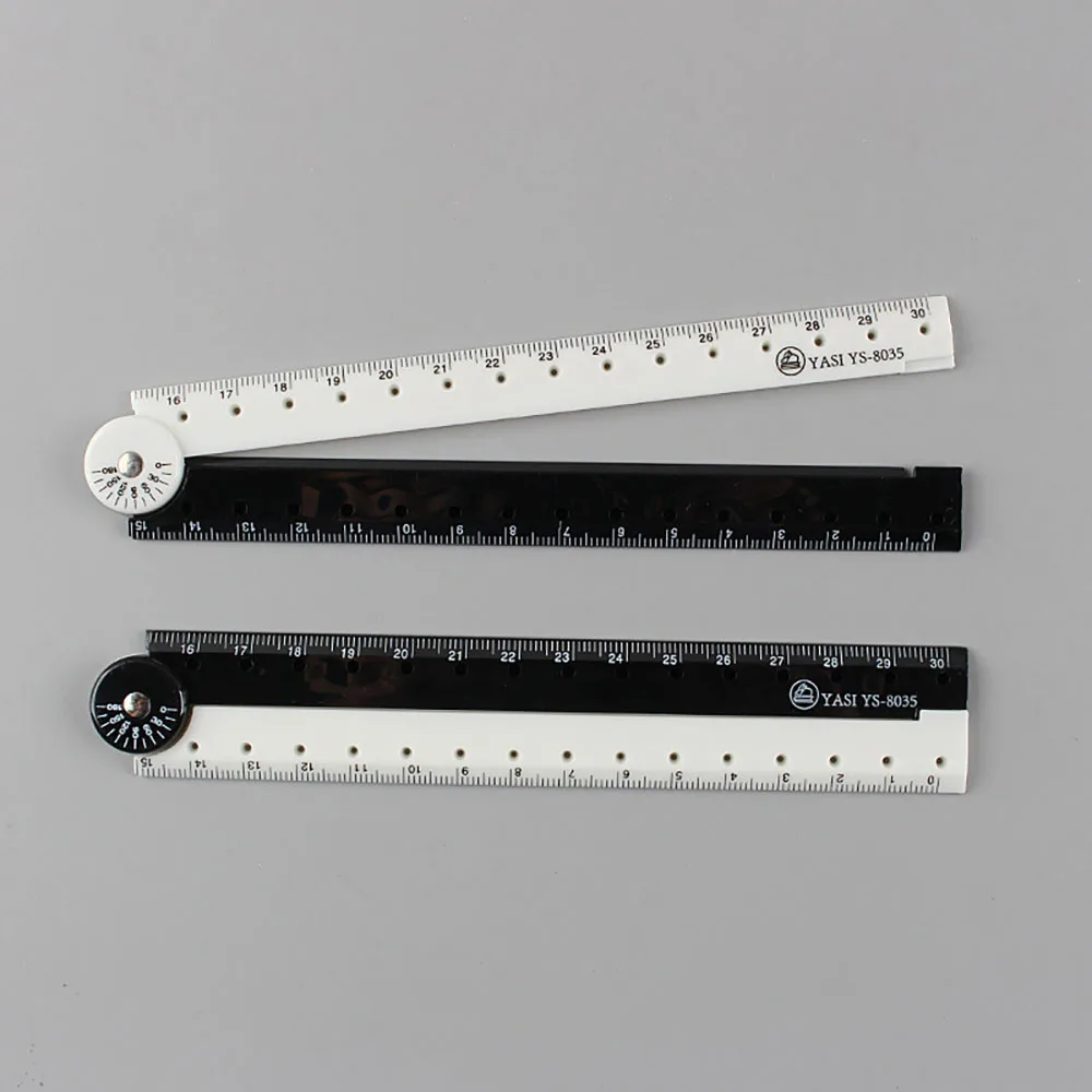 30cm creative black and white folding ruler, simple straightedge graphic folding ruler, student drawing learning supplies