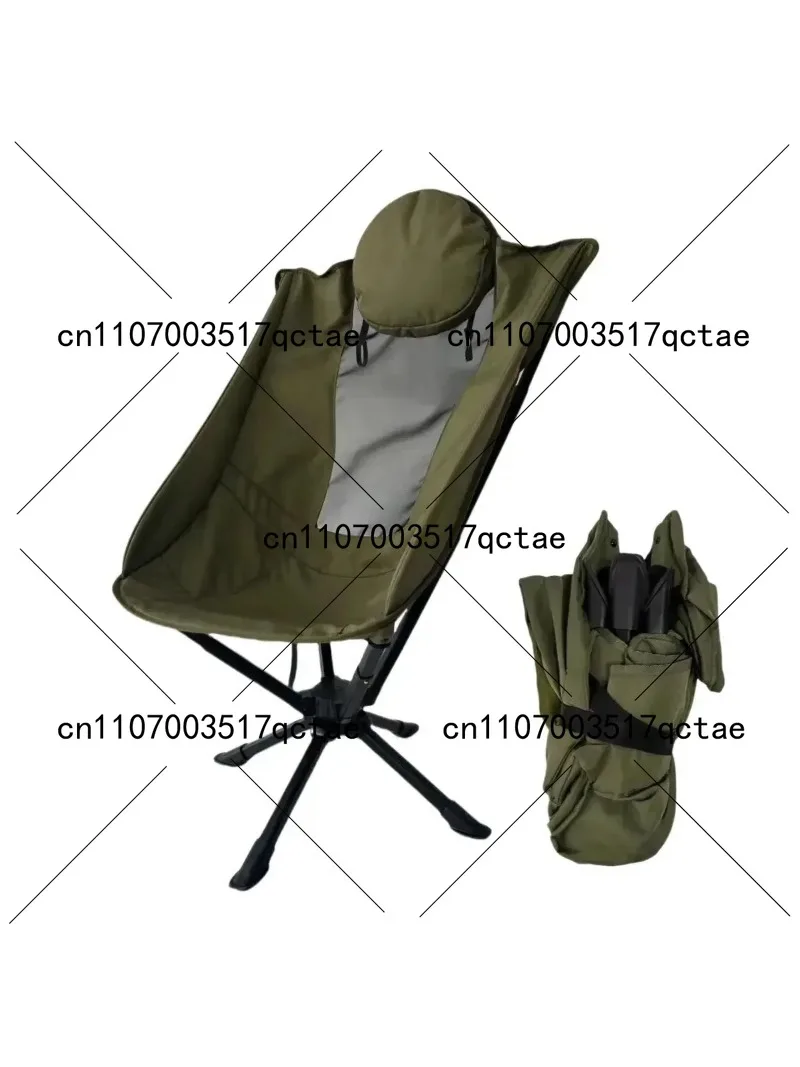 Outdoor High Back Rotating Installation-Free Folding Umbrella Chair Lightweight Aluminum Alloy Fishing  Chair with Pillow
