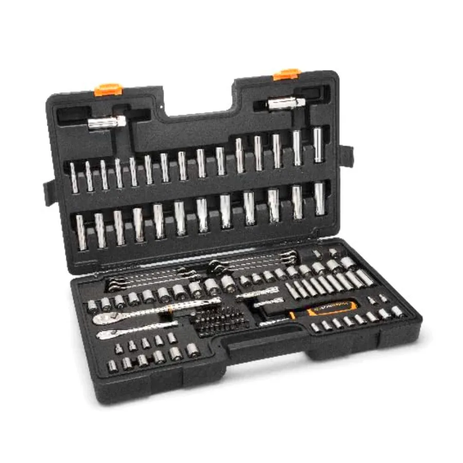 

121 Piece Mechanics Hand Tool Set - 1/4" and 3/8 Drive 90 Tooth SAE and Metric GW90SCBMTS