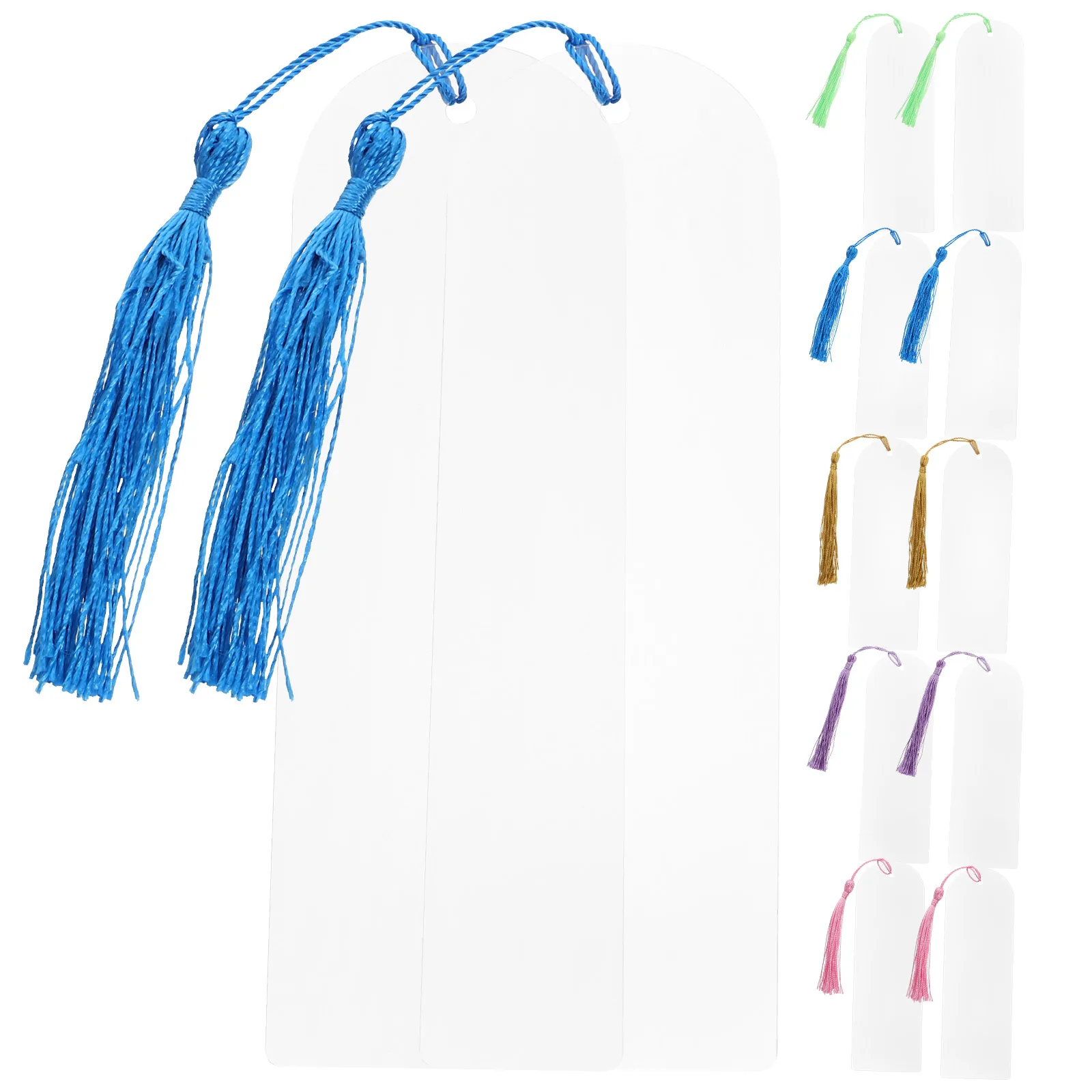 1Set Acrylic Bookmark Blank Tassels Pendant Lightweight Reading Page Marker DIY Craft Supplies Acrylic Bookmark Blank