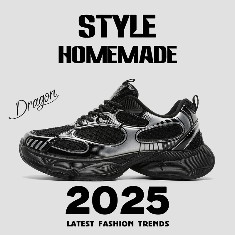 

Высокие кроссовки в стиле Dad Shoes, новая модель 2026 года с дышащим сетчатым верхом, универсальные и стильные, для увеличения роста, повседневные и спортивные.