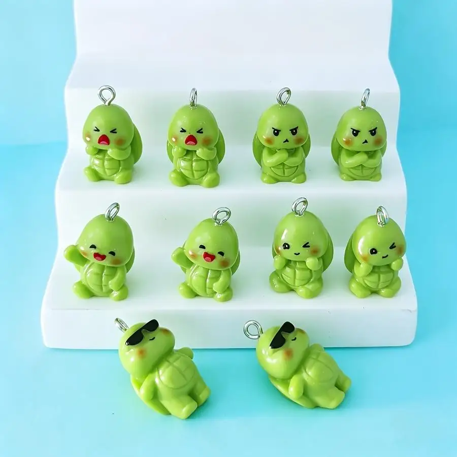 1/5/10/20/50/100pcs 3D Turtle Pendants Cute Resin Animal Charms, Perfect for Jewelry Making, Crafts, And Unique Gift Ideas Funny
