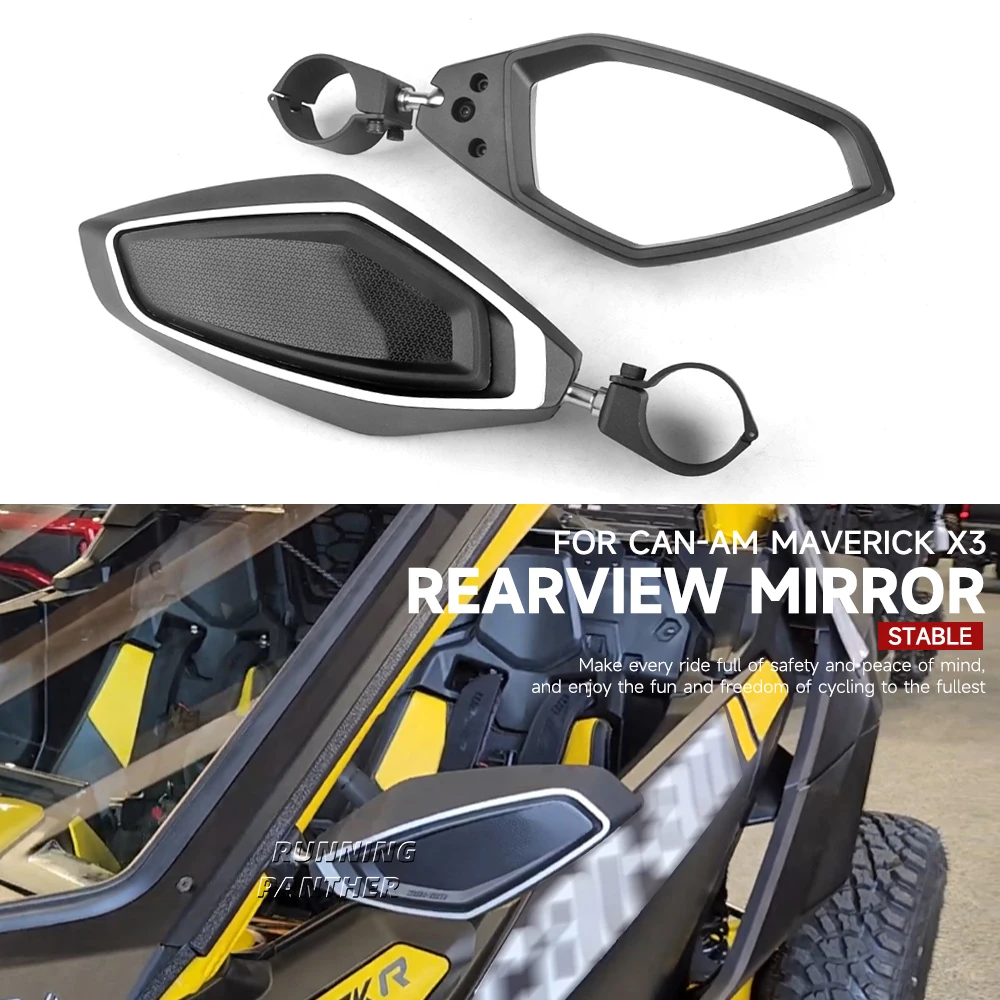 

For Can-Am Can Am Maverick X3 Adjustable Rearview Mirrors Rear View Glass Back Side View Mirrors CNC Aluminum Alloy Process