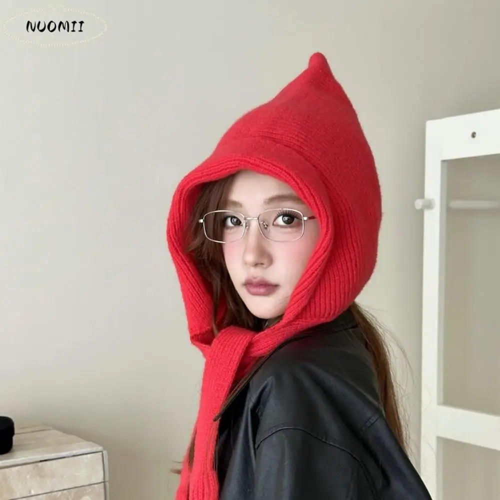 

Neckerchief Korean Style Balaclava Cap Soft Ear Protection Knitted Beanies Hats Warm Windproof Coldproof Hooded Caps All-match