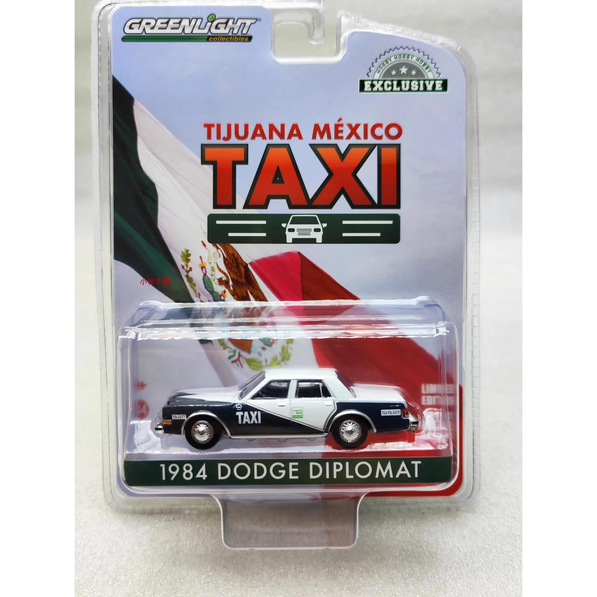 

GreenLight 1:64 1984 Dodge Diplomat Dodge Mexico Taxi Diecast Alloy Car Model Collectible Gift