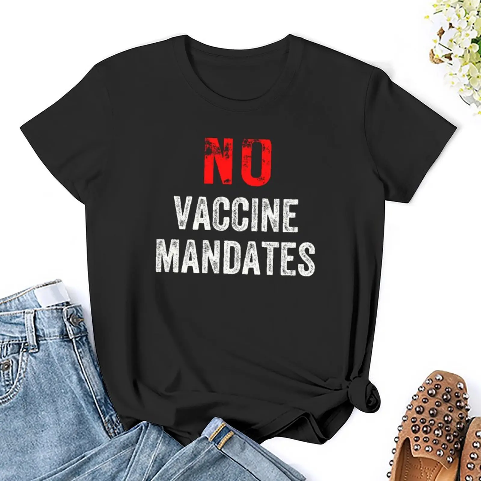 No Vaccine Mandates T-Shirt Short sleeve tee kawaii clothes female oversized spring clothes Women 2024 image 5