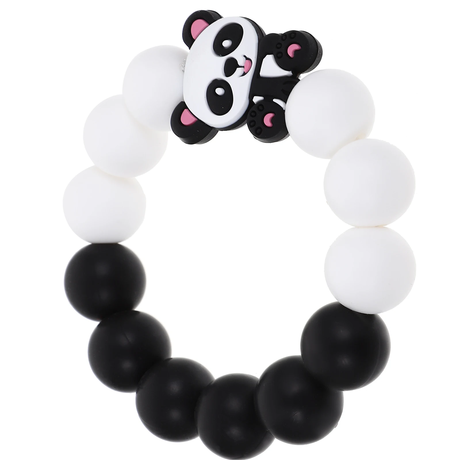 

Silicone For Baby Infant Toddler Cute Teether Panda Charm Soothe Sore Gums Relief Safe Chewable Bangle Fine Motor Skills