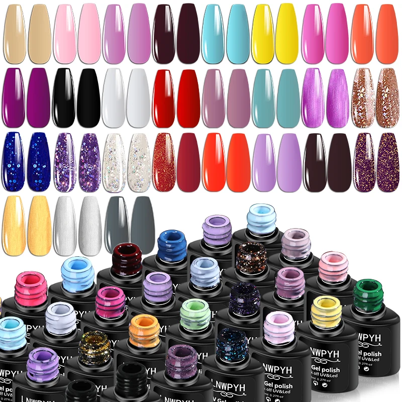 Kit smalto gel con fornello per unghie a LED Decorazioni per nail art Set Soak Off Gel Vernice Base Coat e Top Coat Kit di strumenti per manicure