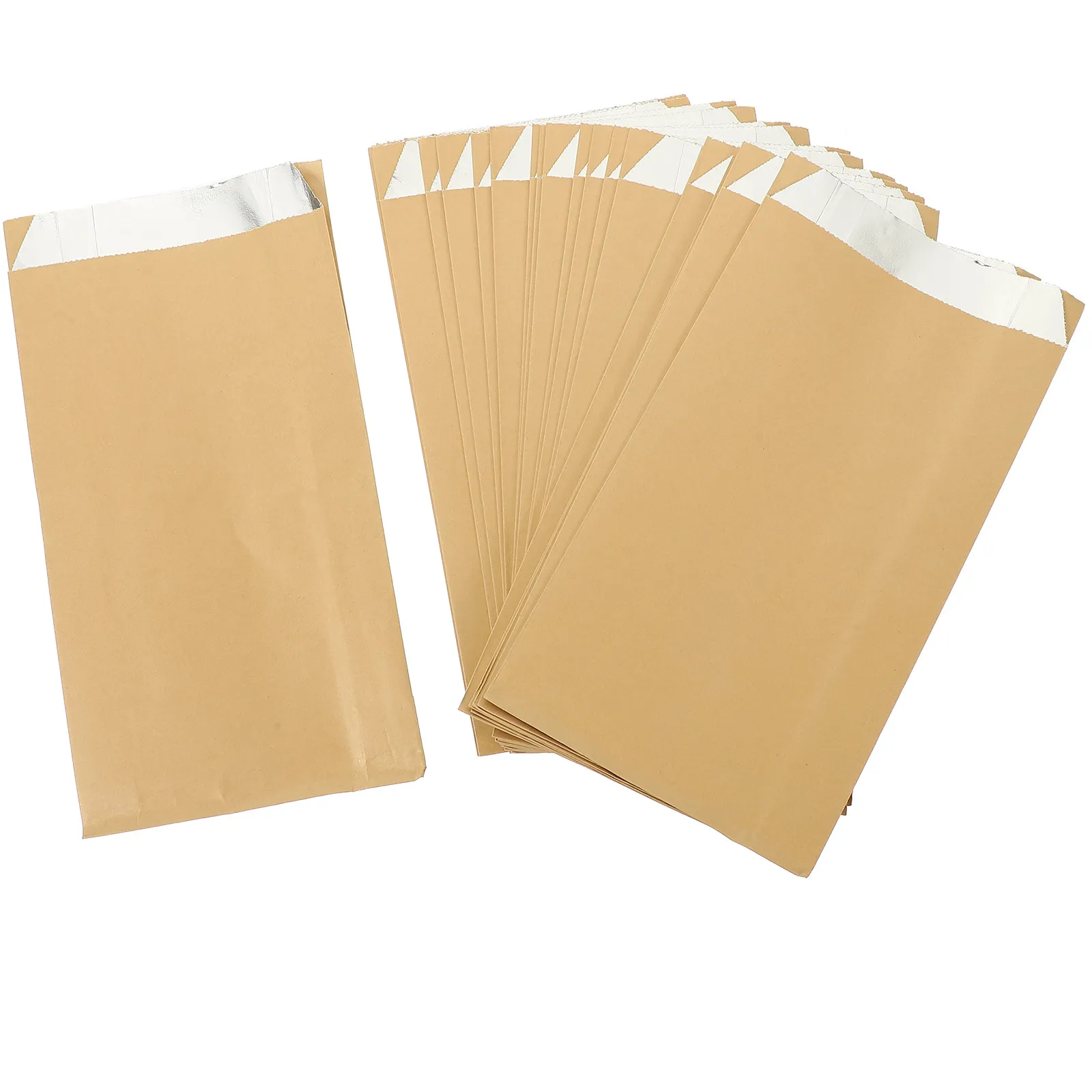100Pcs Oil Proof Aluminum Foil Wrapping Bag Food Snack Takeaway Packaging Paper Bag Fried Chicken Wing French Fries Storage
