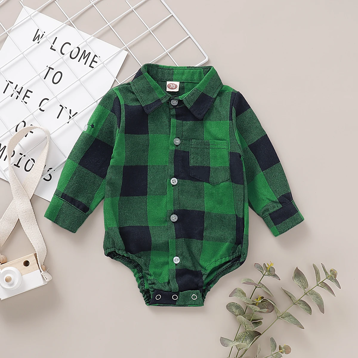 Winter Infant  Baby Boys Formal  Dress Long  Sleeve  Lattice  Shirt  Button  Up One-Piece Romper   Jumpsuit  Wedding Party 0-24M