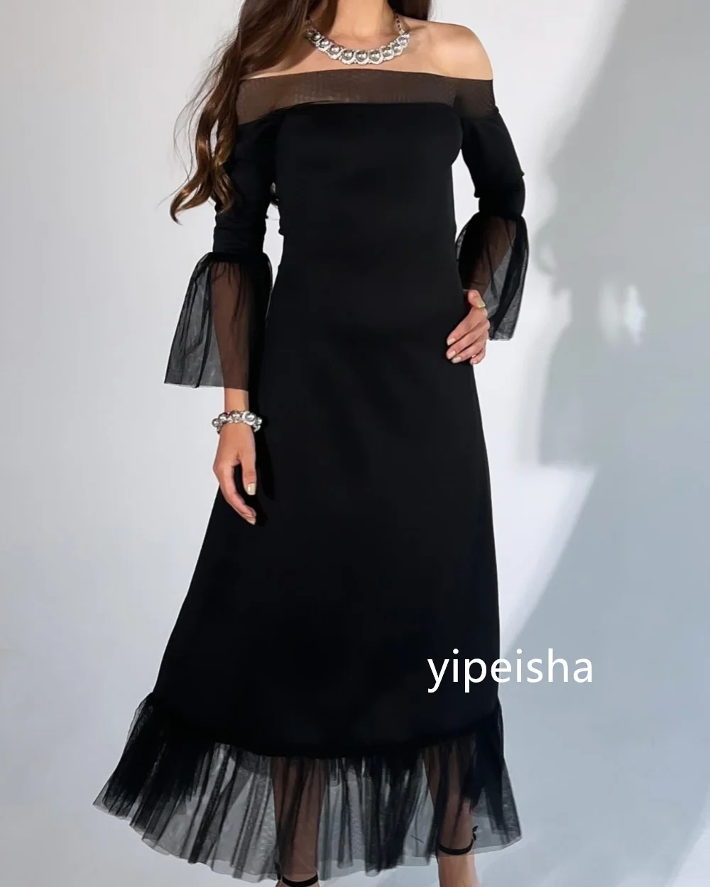 Vestido Midi Linha A com Formal Chinês, Bainha Linha A, Vestidos Clássicos de Baile, Requintados, Estilo Moderno, Pastrol, Unisex, Tamanhos Disponíveis