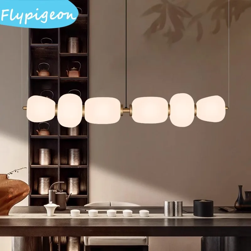Lampu Gantung Kaca Putih Susu Modern Lampu Bola LED Nordic untuk Meja Makan Lampu Liontin Dekorasi Kamar Tidur Dapur Ruang Tamu