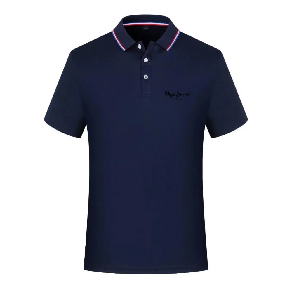 Polo de Secado Rápido para Hombre con Logotipo de Pepe Jeans, Cuello Acanalado con Ribete a Rayas, Corte Ajustado, Manga Corta, Camiseta Deportiva y Casual