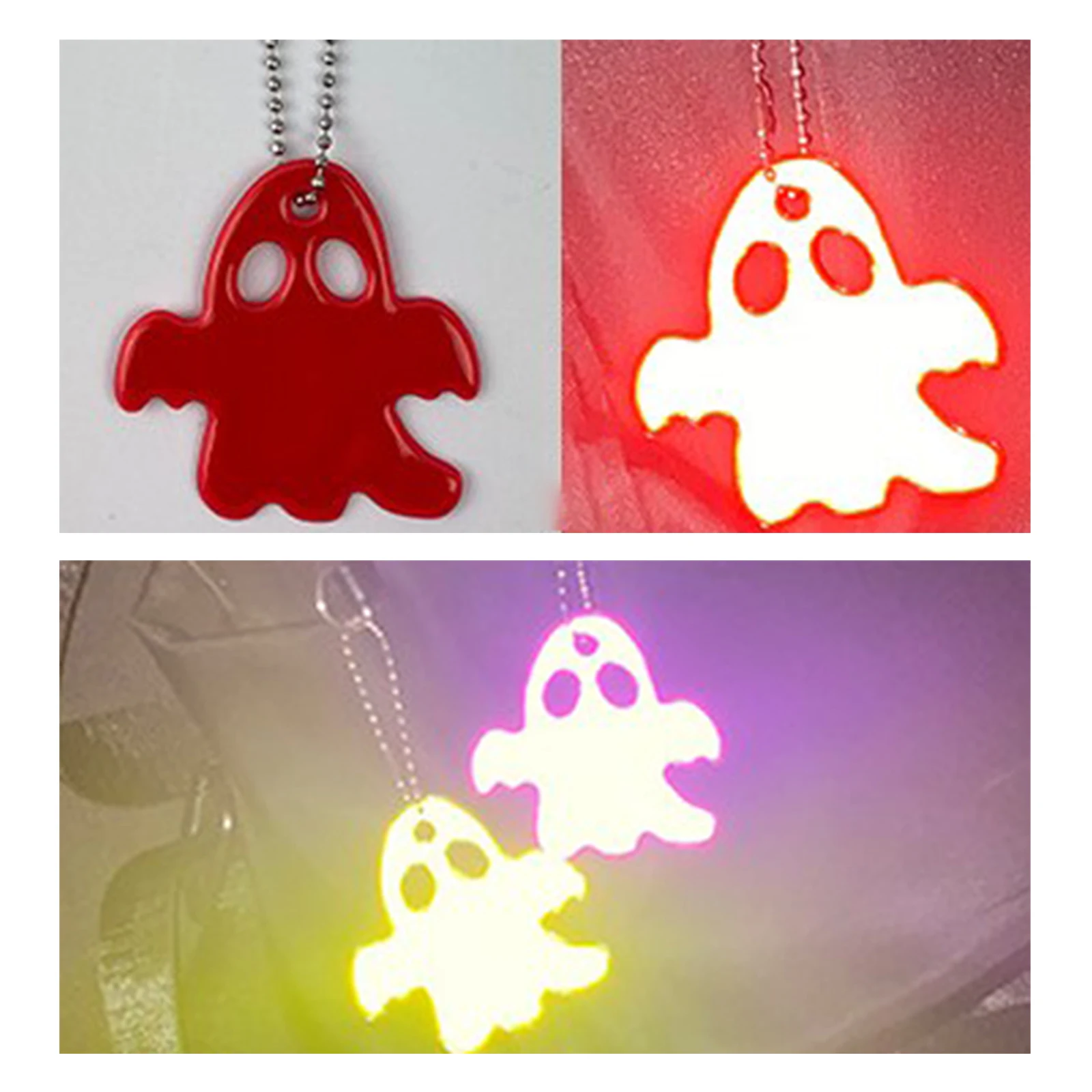 26Pcs/Set Safety Reflector Pendants Key Shape Reflective Gear Children Tags for Running Backpack Halloween Party Cycling