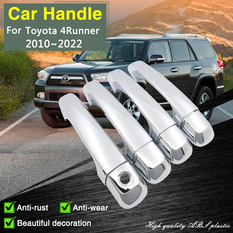 

for Toyota 4Runner 4 Runner 5th Gen 2010~2022 Chrome Smart Door Handle Cover Car Decorate Accessories Styling Protective Sticker