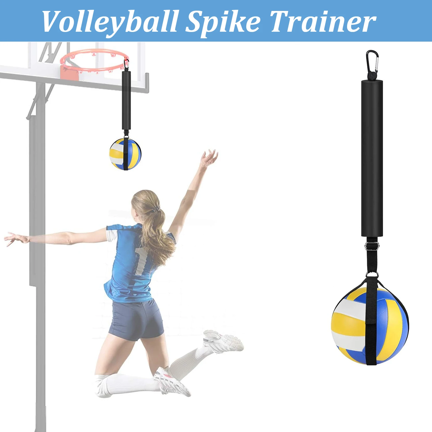 

Volleyball Spike Trainer Solo Trainer Volleyball Attack Trainer Self-Training Improves Serving Jumping Arm Swing Spiking Power