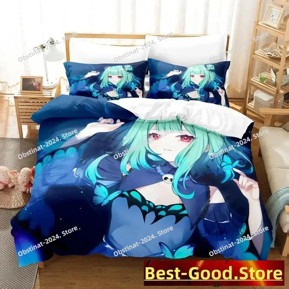 2025 Vtuber Hololive Uruha Rushia Bedding Set Printed With Pillowcase Bed Duvet Cover Soft Single Double Queen Super King Size