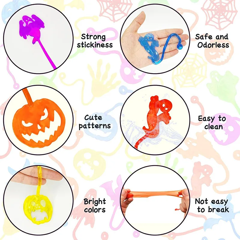 Dehnbare Klebrige Spinnen als Party-Geschenk für Kinder aus TRP-Material, Preise für Klassenzimmer und Halloween-Party-Dekoration – Detail 4