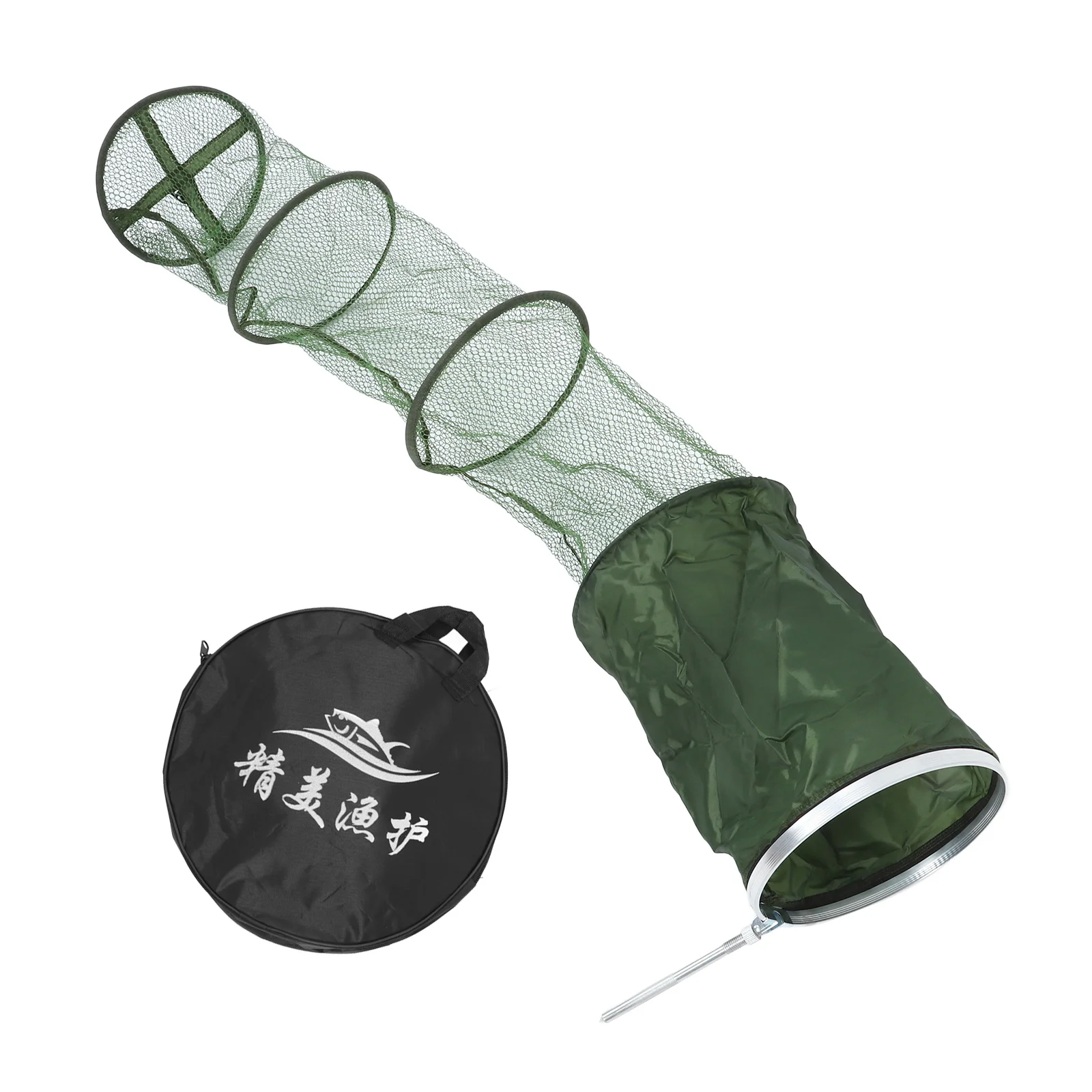 

1pc Round Mesh Fish Cage For Little Fish Folding Catch Net Durable Fishing Guard Strong Bearing Capacity Pond River Boat