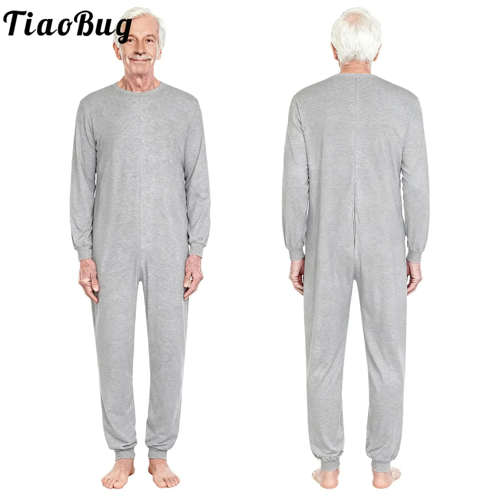 

Адаптивный комбинезон с защитой от полосок для пожилых мужчин и женщин, цельный комбинезон с длинными рукавами и молнией сзади для особых потребностей и людей с ограниченными возможностями