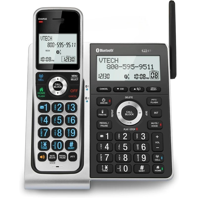 VS306-5 DECT 6.0 5 трубок Беспроводной домашний телефон с Bluetooth, системой ответа, интеллектуальный блокатор вызовов, объявление идентификатора вызова