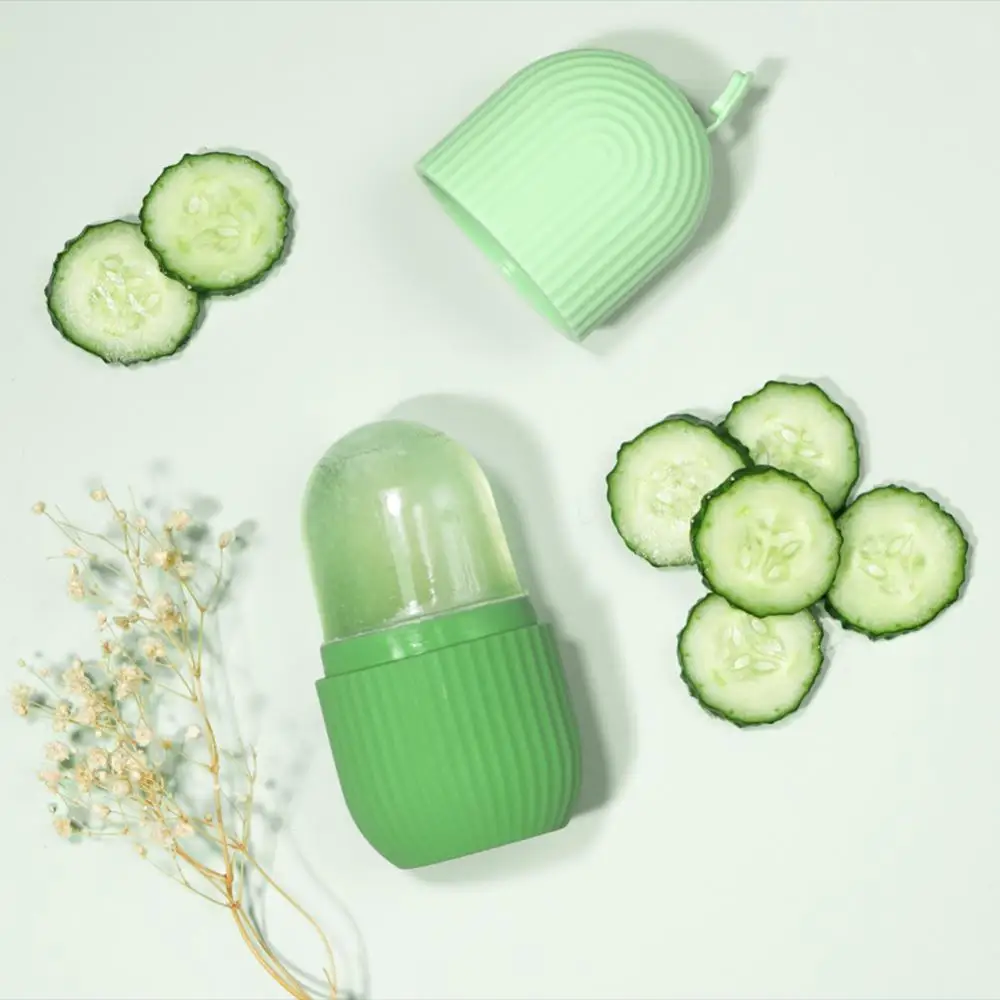 Silicone Cube Tray Shape Face Facial Ice Roller Massage Face Massage Roller Frozen Facial Reusable Ice Face Roller Skincare Tool