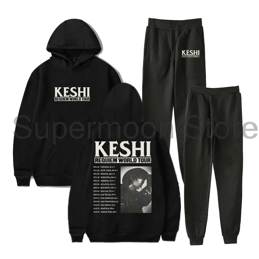 

Keshi Requiem World Tour 2025 Hoodies Jogger Pants Two Piece Set Sweatshirts+Sweatpants Women Men Outfit Sets