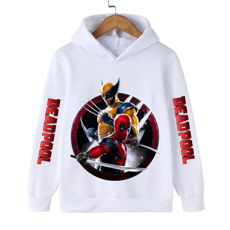 Deadpool & Wolverine Children Hoodies Girl Boy Kids Pullover Autumn Winter Clothing Cartoons Casual Clothes Kid Tops Sweatshirts