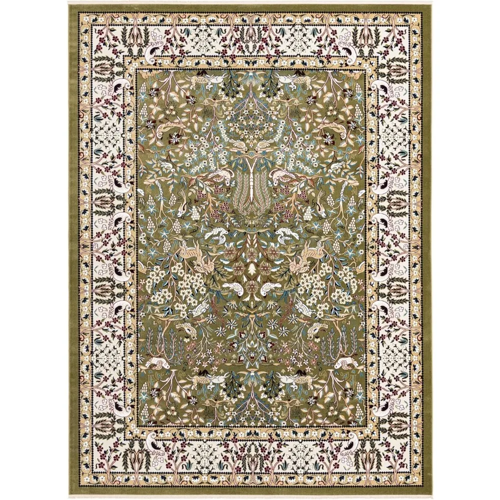 Narenj Collection Area Rug – Bristol (Grün/Elfenbein)