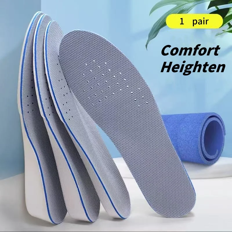 1 Pair Unisex New Height Increase Insole 1.5/2.5/3.5cm Up Invisiable Arch Support Orthopedic Adjustable Size Feet Care Cushion