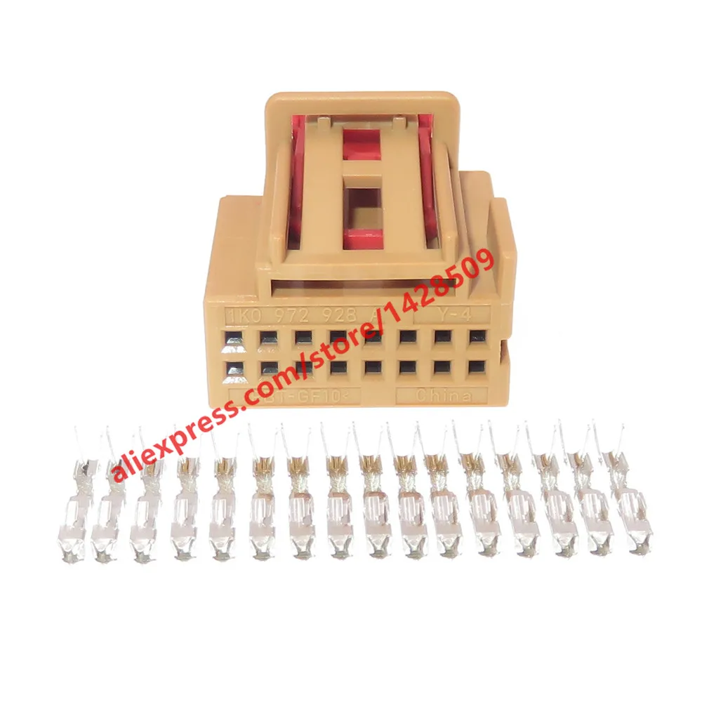 1 Set 16 Pin 1K0 972 928 A 1K0972928A Car Automatic Air Conditioning Panel Wire Cable Socket For VW Audi