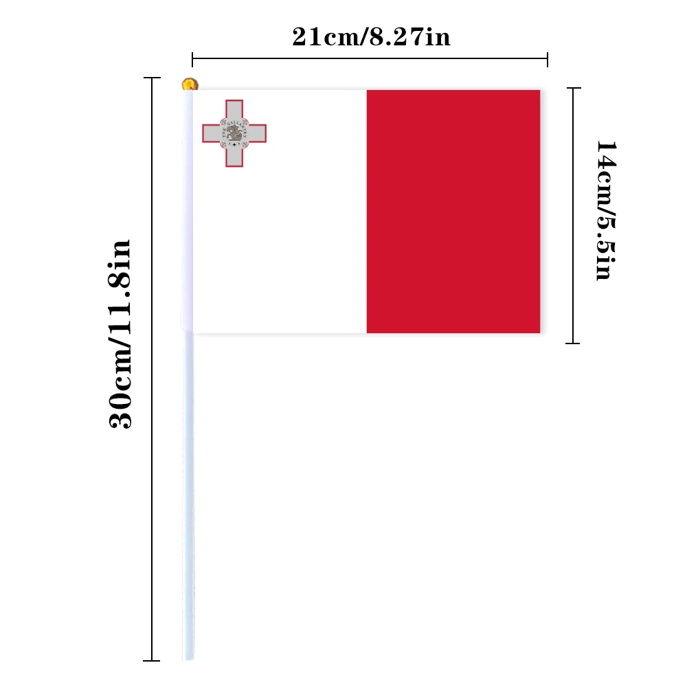 CYPOMELO Flag   Malta national flag 14 * 21cm Malta national small holding waving flag indoor and outdoor home decoration