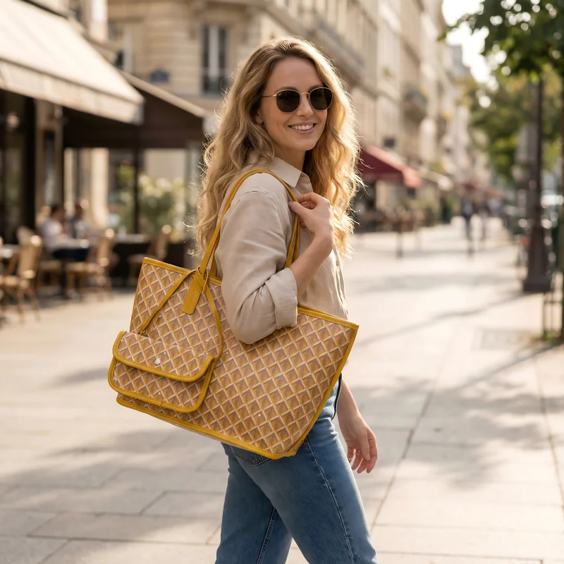 Bolso de compras de gran capacidad para madre e hijo, bolso de hombro versátil, bolso clásico con dos maletas