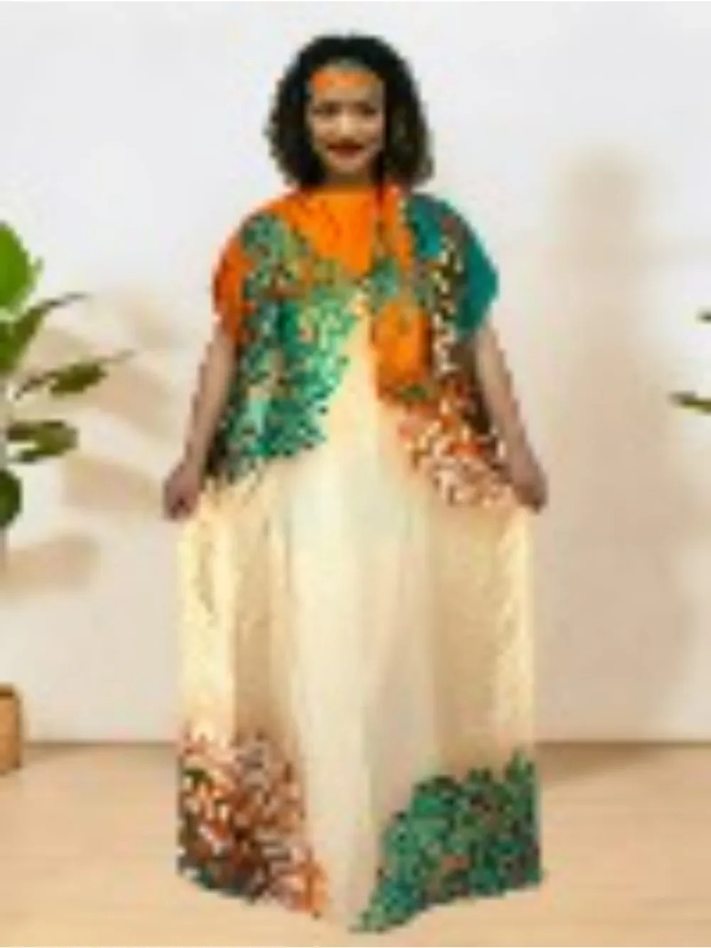 

Women's Plus Size Print Short Sleeve Maxi Dress,Casual Party Dress ,Perfect for Formal Events and PartiesAfrican Kaftan Style fo