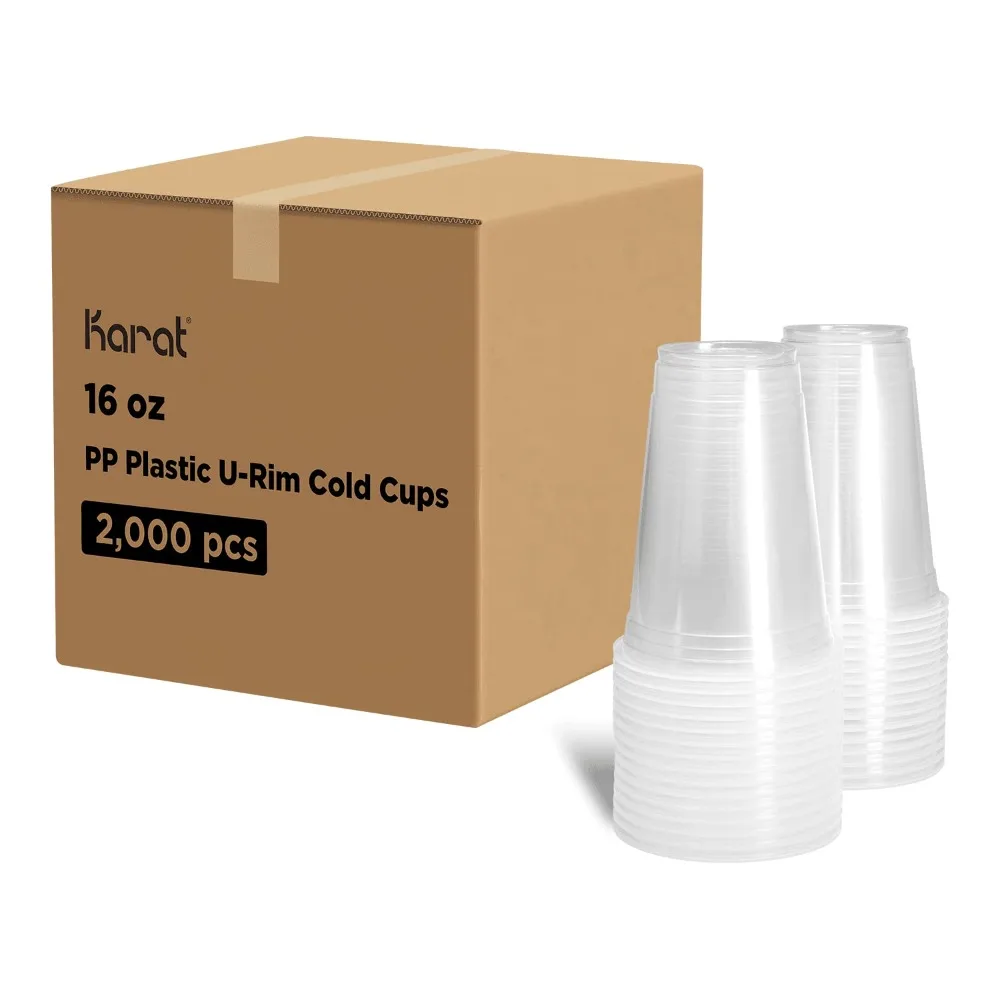

Tool [16oz - 2,000 ct] 95mm Translucent PP Plastic U-Rim Disposable Cups, Designed for Sealing Films (C1011)