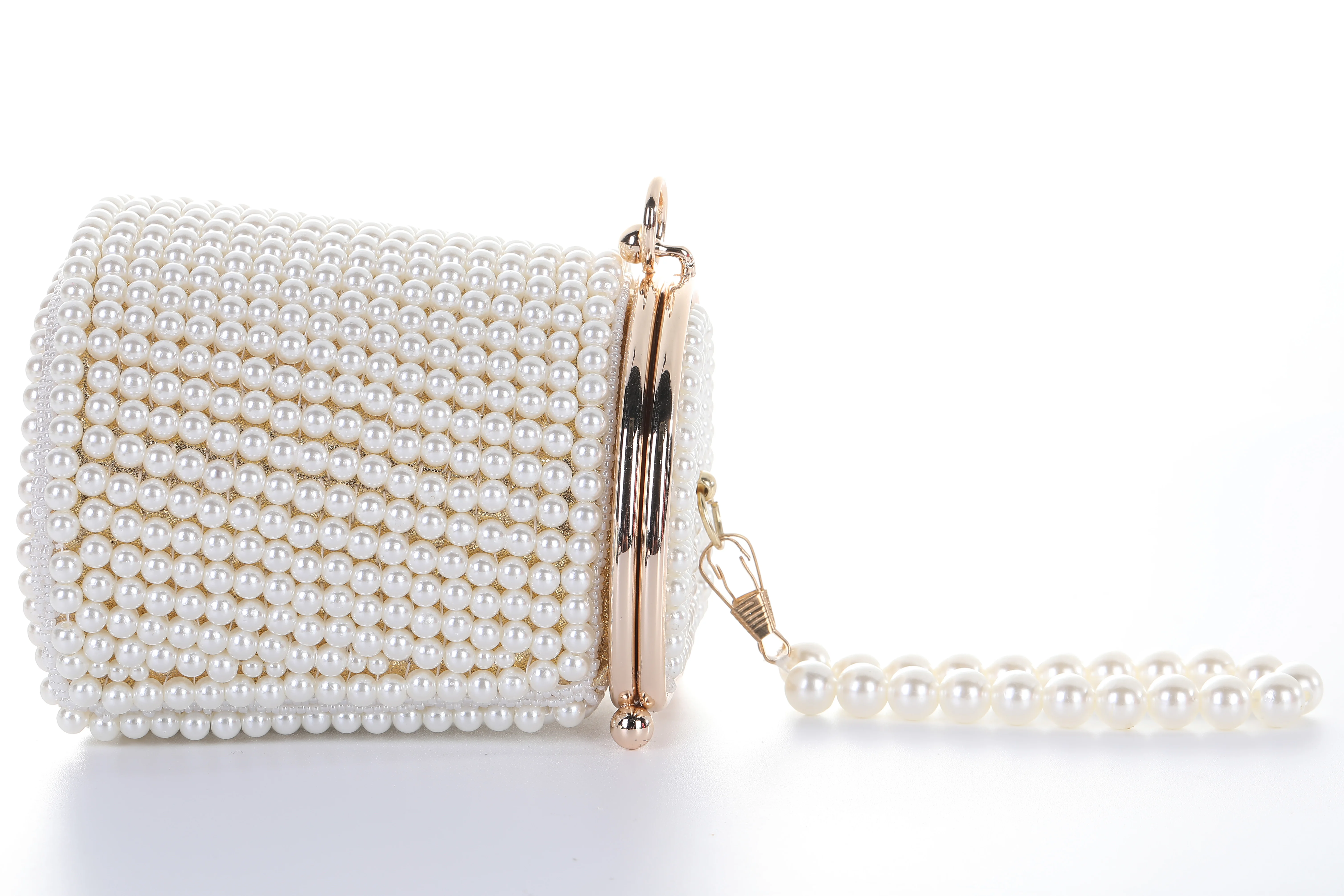 Pearl dinner bag luxury bucket handbag women chain evening clutch bag Beautiful bride beaded pearl evening dress bag for women